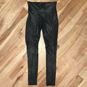 SPANX Faux Leather Leggings Black Small